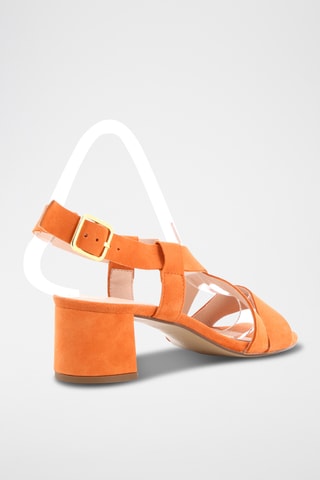 Sandales à talons en cuir de chèvre nubuck Judy - Orange