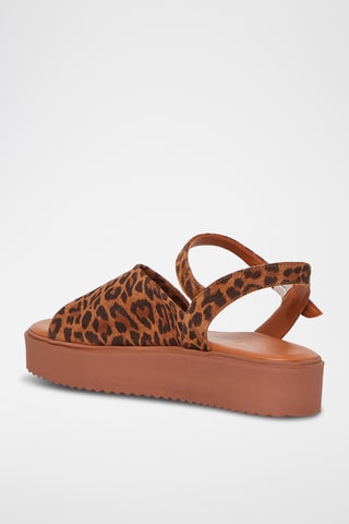 Sandales plateformes en cuir de veau Myrtille - Marron