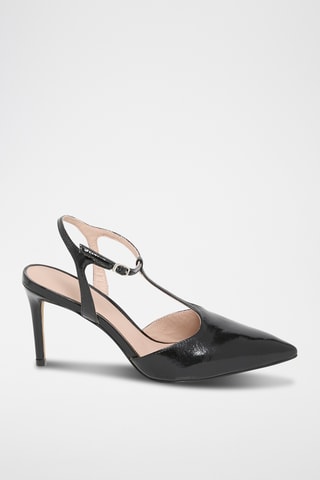 Salomés en cuir verni Edmee - Noir