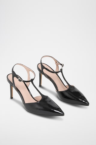 Salomés en cuir verni Edmee - Noir