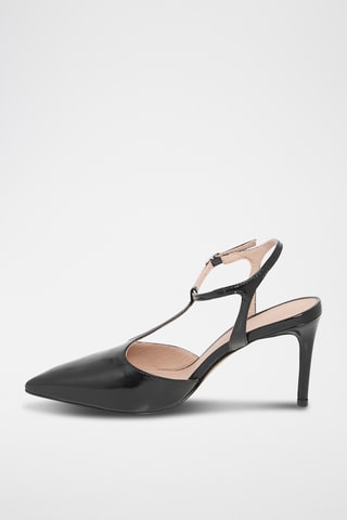 Salomés en cuir verni Edmee - Noir