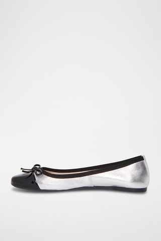 Ballerines en cuir Giulia - Argenté