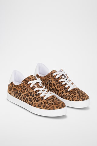 Baskets en croûte de cuir Gaby - Marron