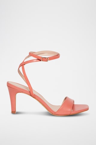 Sandales à talons en cuir Glycine - Corail