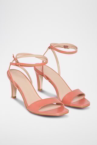 Sandales à talons en cuir Glycine - Corail