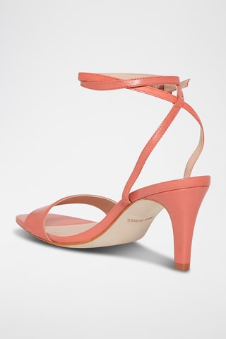 Sandales à talons en cuir Glycine - Corail