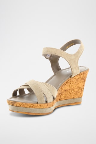 Sandales compensées en nubuck Ofelia - Taupe