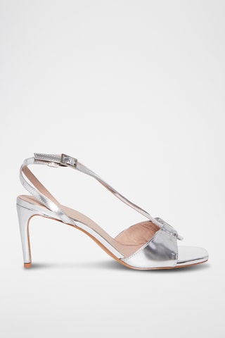 Sandales à talons en cuir de mouton Esperance - Argenté