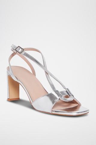 Sandales à talons en cuir de mouton Esperance - Argenté
