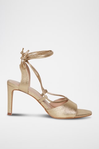 Sandales à talons en cuir Karmina - Doré