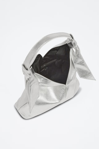 Sac porté épaule en cuir - Argenté