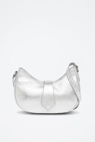 Sac bandoulière en cuir - Argenté