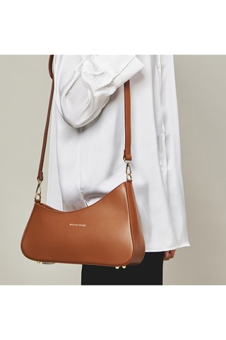 Sac porté épaule en cuir - Marron