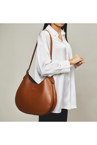 Sac bandoulière en cuir - Marron