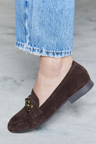 Mocassins en croûte de cuir nubuck Malice - Beige