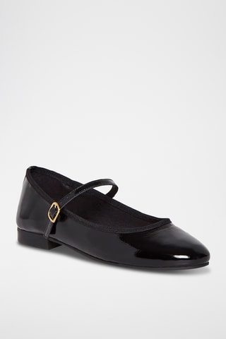 Babies en cuir verni Agathe - Noir