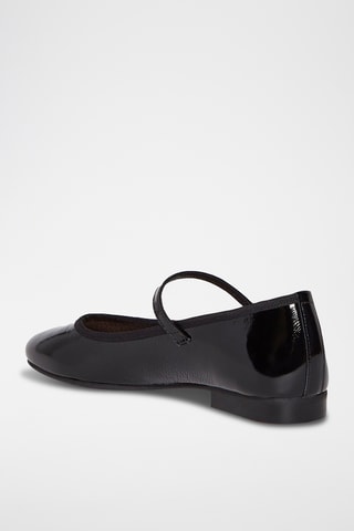 Babies en cuir verni Agathe - Noir