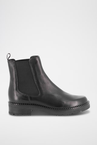 Botins Chelsea em couro Ulrika - Preto