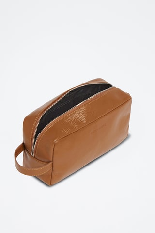 Trousse de toilette en cuir - Marron