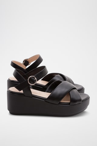 Sandales compensées Prisca - Noir