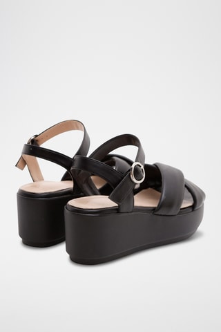 Sandales compensées Prisca - Noir