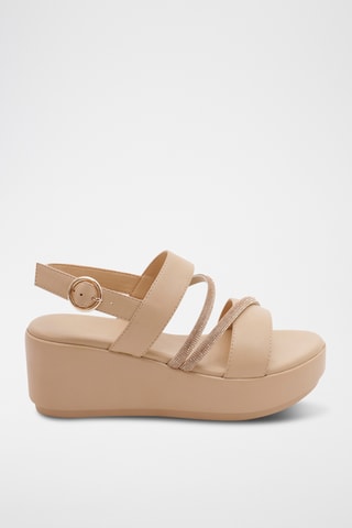 Sandales compensées Ornella - Beige