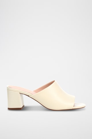 Mules à talons en cuir Ziggy - Marron