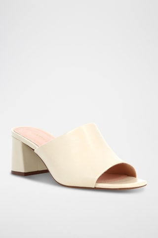 Mules à talons en cuir Ziggy - Marron