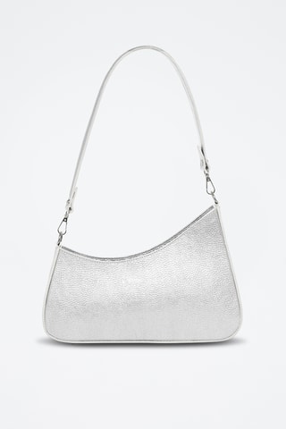 Sac porté épaule en cuir - Argenté