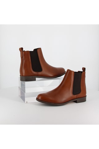 Botins Chelsea em couro Imelda - Camel