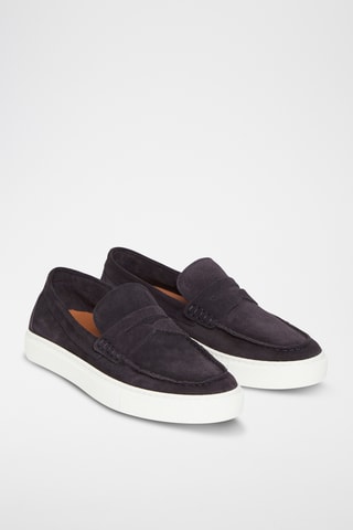 Mocassins en nubuck Romain - Bleu marine