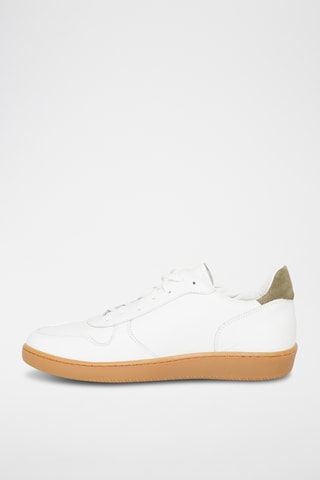 Baskets en cuir Bertrand - Blanc et kaki