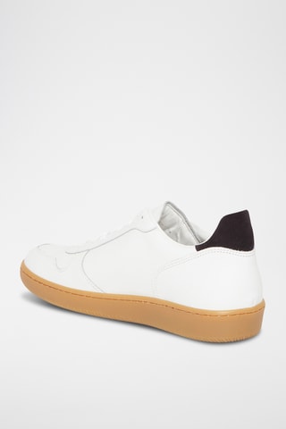 Baskets en cuir Bertrand - Blanc et bleu marine