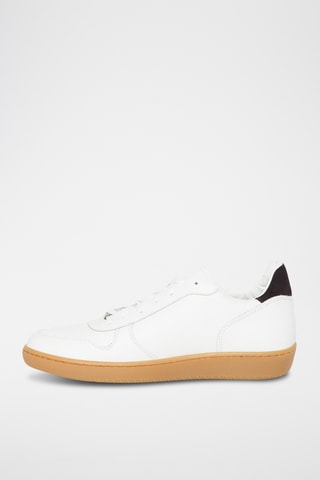 Baskets en cuir Bertrand - Blanc et bleu marine