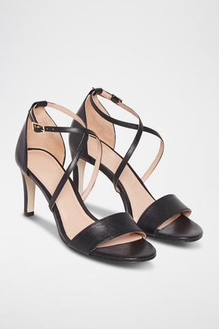 Sandales à talons en cuir Ilyana - Noir