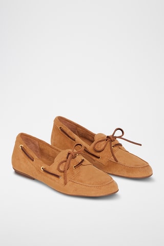Chaussures bateau en nubuck Norine - Camel