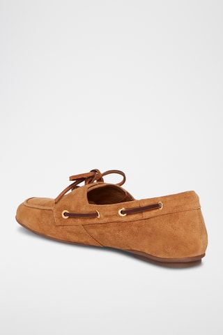 Chaussures bateau en nubuck Norine - Camel