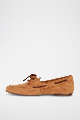 Chaussures bateau en nubuck Norine - Camel