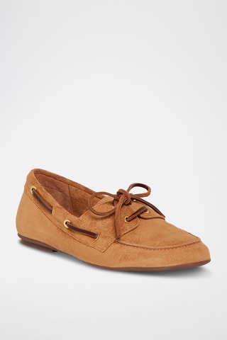 Chaussures bateau en nubuck Norine - Camel