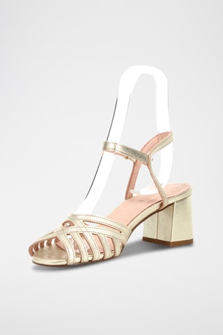 Sandales à talons en cuir de chèvre Carlton - Doré