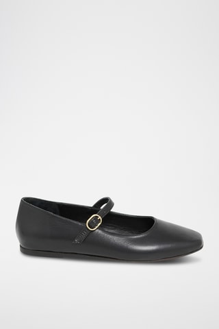 Babies en cuir Clemence - Noir