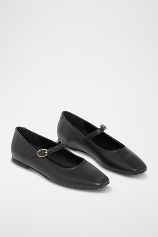 Babies en cuir Clemence - Noir