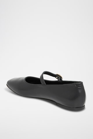 Babies en cuir Clemence - Noir