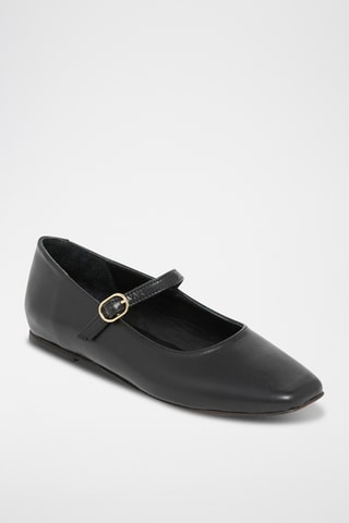 Babies en cuir Clemence - Noir