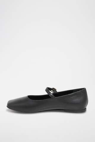 Babies en cuir Clemence - Noir