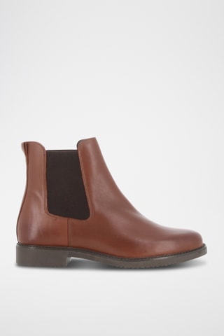 Botins Chelsea em couro Brunette - Castanho
