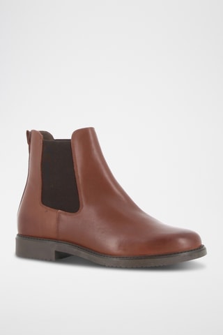 Botins Chelsea em couro Brunette - Castanho