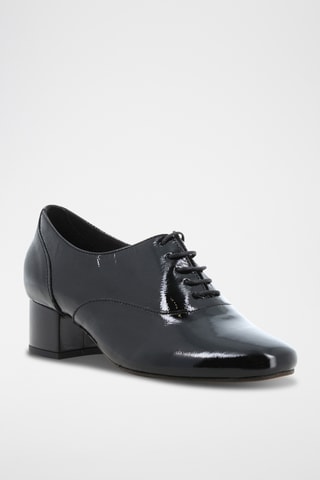 Derbys à talons en cuir verni - Noir