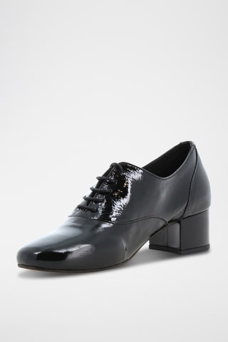 Derbys à talons en cuir verni - Noir