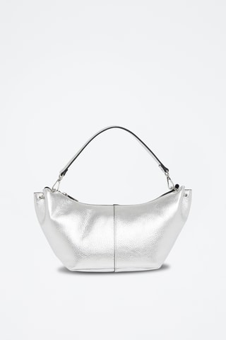 Sac porté épaule en cuir - Argenté
